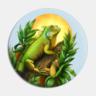 Green iguana Pin