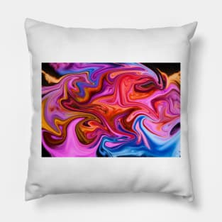 pink, red and purple/blue liquid color waves Pillow