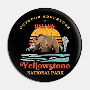 Outdoor Adventure Wild Life Yellowstone National Park Pin