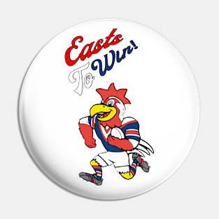 Retro Roosters - EASTS TO WIN Pin