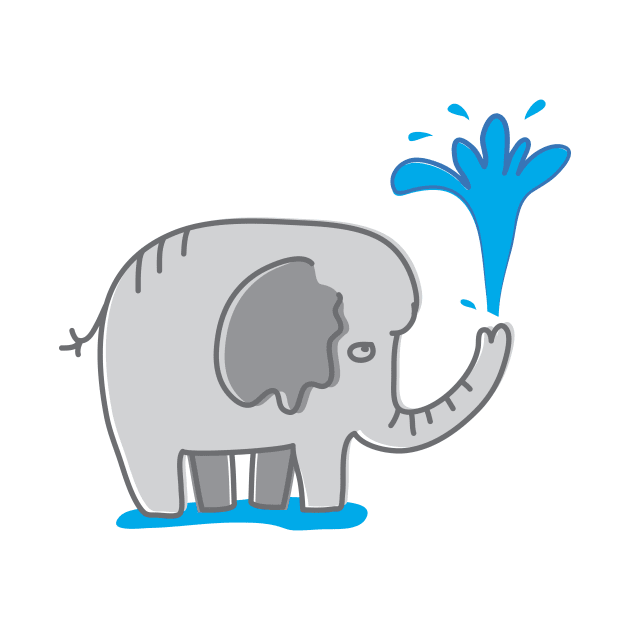 Water Elephant by cheekyfoxart
