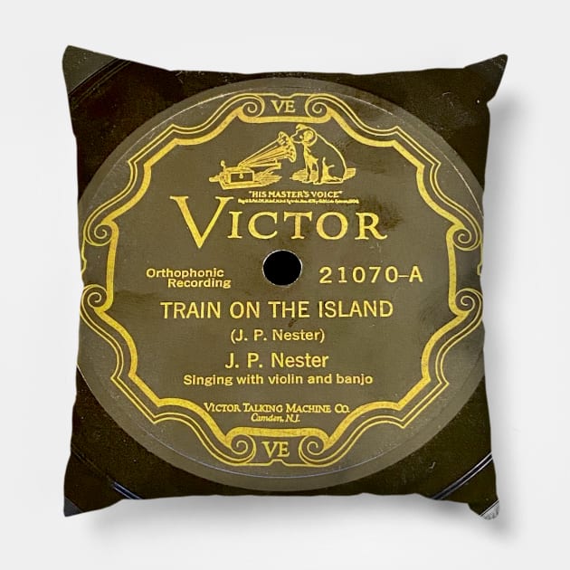 Train on the Island 78rpm Pillow by Tiki Parlour Recordings