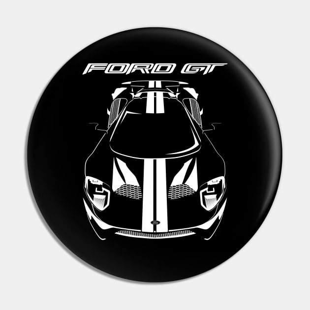 Ford GT 2017-2020 - White Stripes Pin by V8social