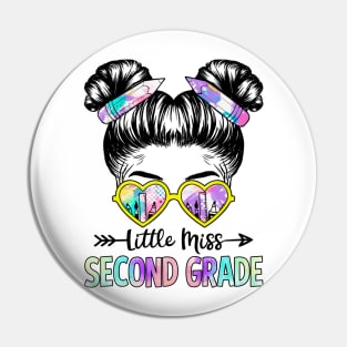 Little Miss Second Grade Girls Back To School Shirt Daughter Pin