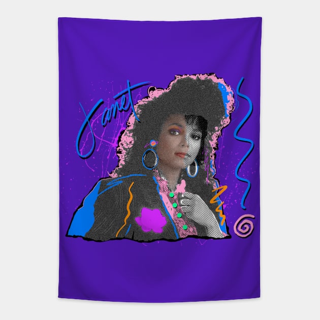 JANET JACKSON 80S RETRO STYLE Tapestry by DISCO DISCO MX