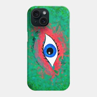 Mysterious eye peeking through a vegetation Phone Case