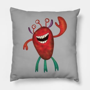 Happy Larry - friendly monster by Cecca Designs Pillow