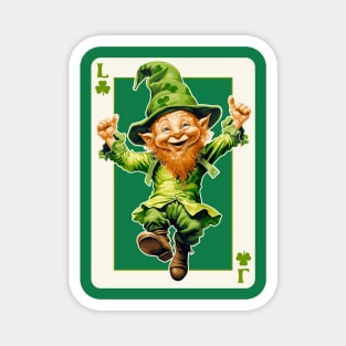 Leprechaun Shamrock Card St Paddys Day Festival Magnet