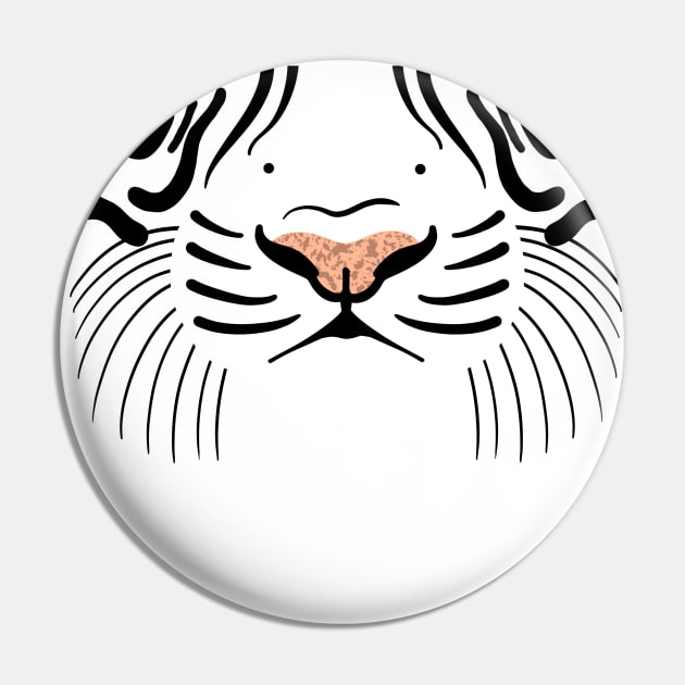 White Tiger face Pin by cariespositodesign