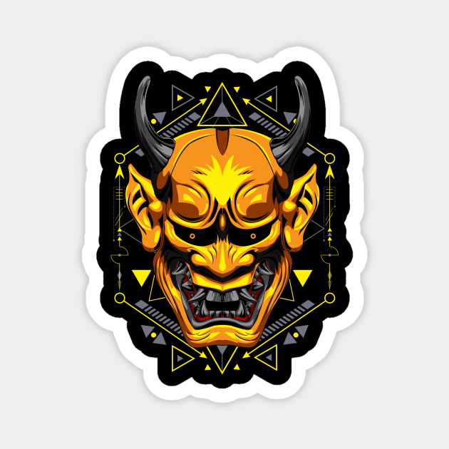 oni japanese japan demon samurai devil Magnet by SHINIGAMII