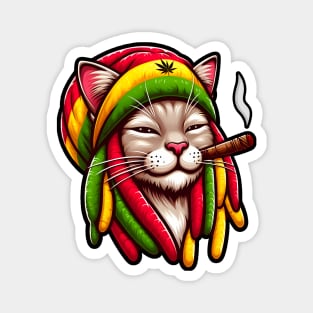 Rasta 420 Cat Magnet