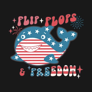 American Flag Flip Flops and Freedom Whale T-Shirt