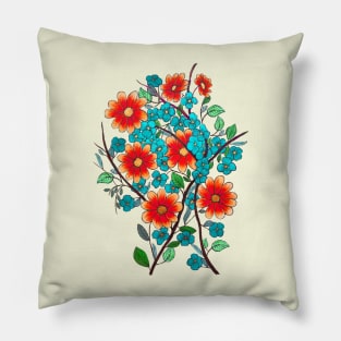 Red Daisies Pillow