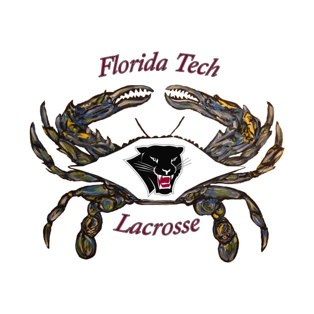 Florida Tech Lax Crab white by Jeneralarts