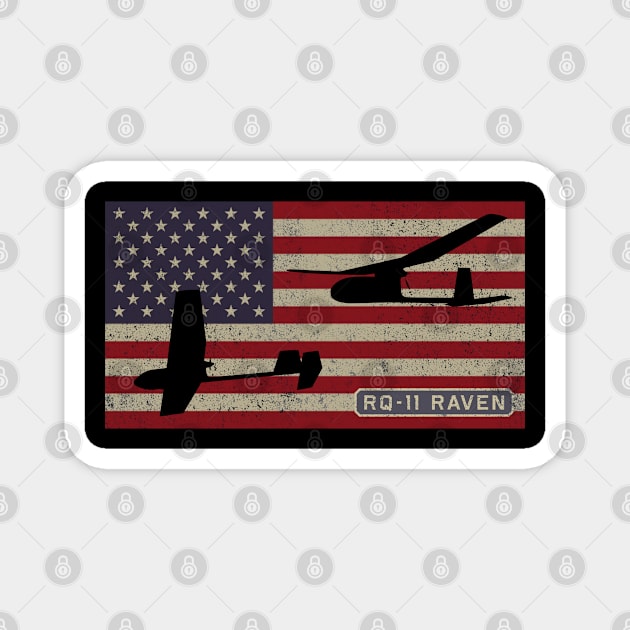 RQ-11 Raven Small Military UAV Drone American Flag Gift Magnet by Battlefields