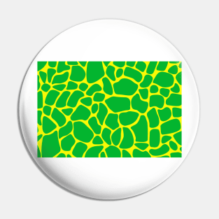 Giraffe print green and gold Pin