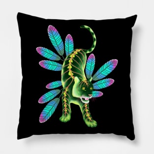 Maranta Tiger (Black Background) Pillow