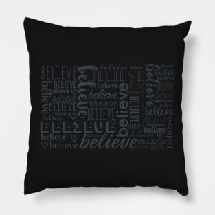 "Believe" Word Collage Wordle Pillow