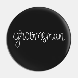 Groomsman Gift- White Line Lettering Pin