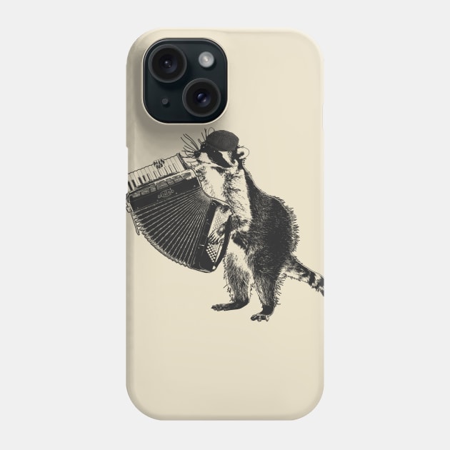 Raccoon wielding accordion Phone Case by dankdesigns