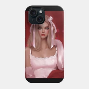 Girl in Pink Bows Phone Case