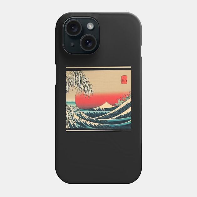 The Majestic Wave at Sunset - A Breathtaking Ukiyo-e Painting Phone Case by aestheticand