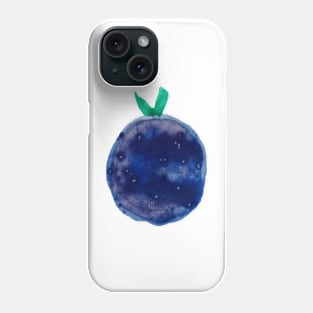 Blue round fruit watercolor design Phone Case