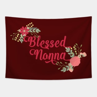 Blessed Nonna Floral Christian Grandma Gift Tapestry
