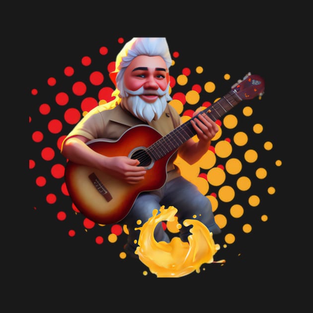 Gnome Musicians Guitar Halftone Splash by Shadowbyte91