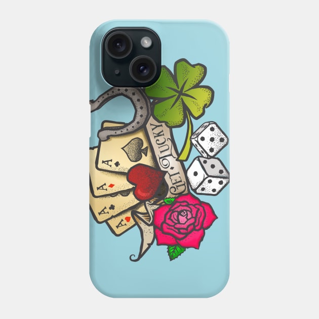 Get Lucky Traditional Tattoo Phone Case by LittleBunnySunshine