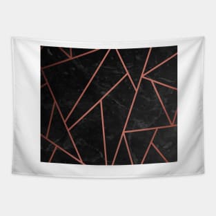 Rose Gold and Black Marble Tapestry