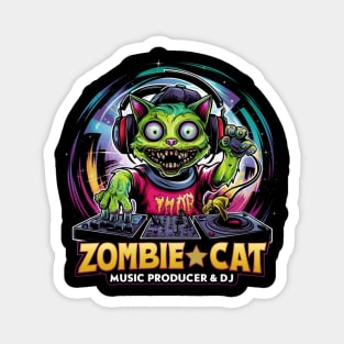 Zombie cat play DJ. Cat lovers. Dj lovers for Magnet