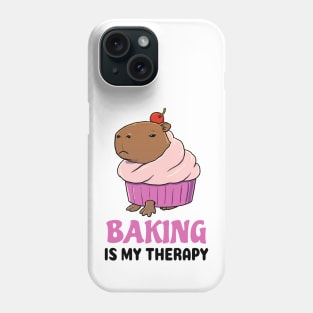 Baking is my therapy Capybara cupcake Phone Case