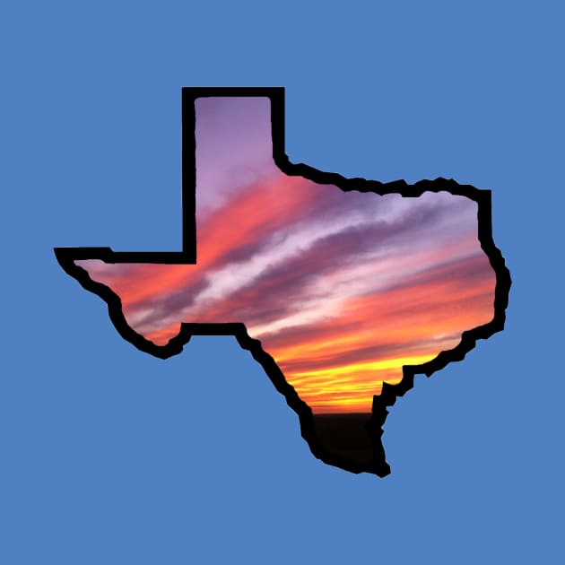 Texas Lone Star State with Sunset Background by oggi0