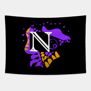 Mazipoodles Bird’s Nest - Personalized Initial Letter N Tapestry