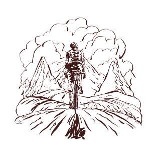 Mountain Bike Hand Drawn/ a Man in a Mountain Bike in Hand Drawn Style Cycling T-Shirt