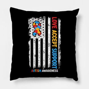 Autism Shirt Autistic Love Accept Support Autism Awareness Pillow