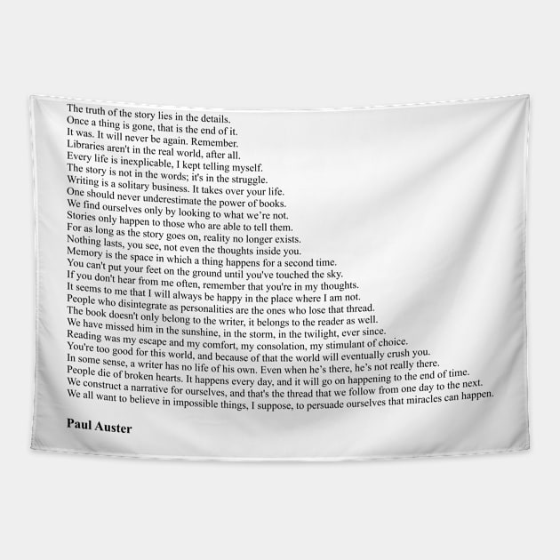 Paul Auster Quotes Tapestry by qqqueiru