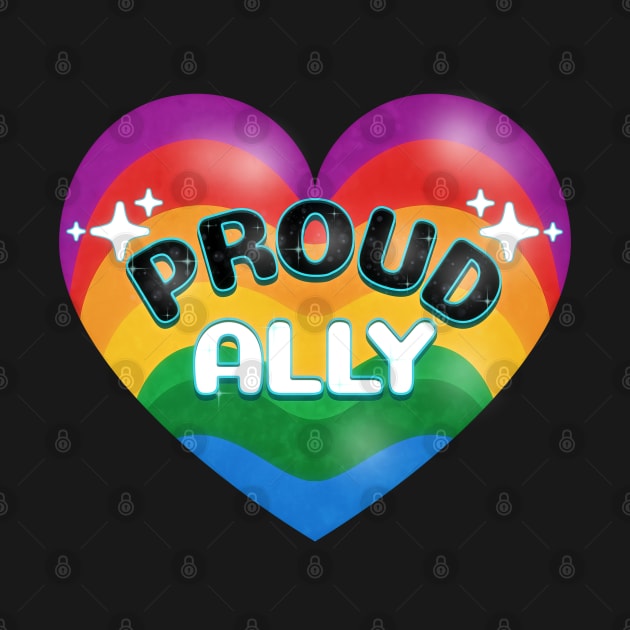 PRIDE Month Proud Ally Rainbow Pride Heart by mythikcreationz