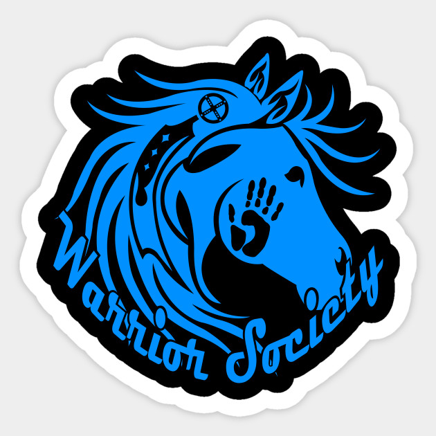 Warrior Society Horse Blue Native American Design Aufkleber