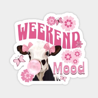 Pink Bubblegum Cow - Weekend Mood Magnet