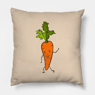 Cute carrot in happy Pillow