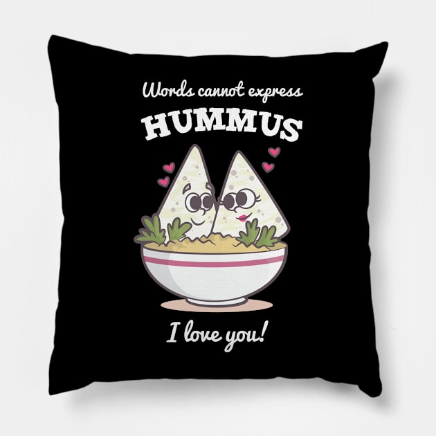 Funny Hummus Shirt Cute Pun Gift Hipster Vegan Dish Food Pillow by TellingTales