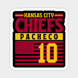 Kansas City Chiefs Pacheco 10 American Flag Football Magnet