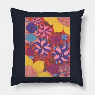 Bohemian Paradise Contemporary Flower Art Pillow