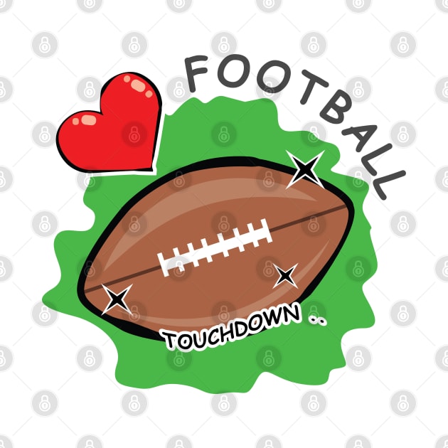 I Love American Football by DesignWood-Sport