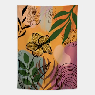 Abstract boho botanical illustration Tapestry