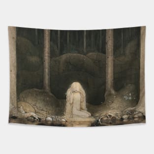 Tuvstarr is Still Sitting There Wistfully Looking into the Water by John Bauer Tapestry