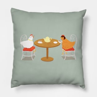 Chickens drinkin tea Pillow