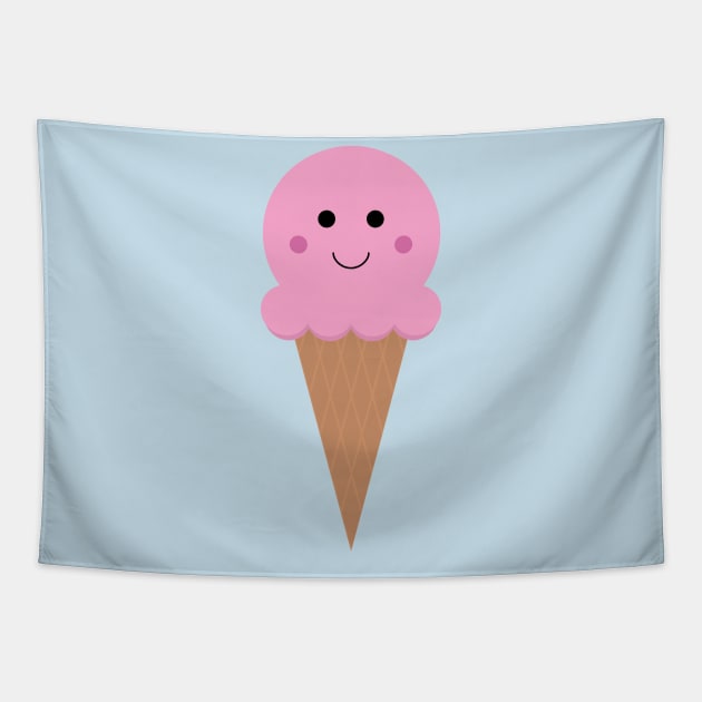 Pink Ice Cream Cone Tapestry by Gold Star Creative